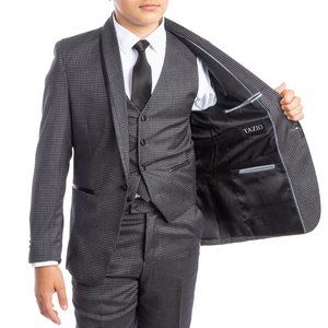 Tazio Kids Black and Gray Matching Suit Set